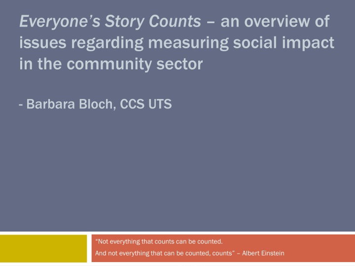 everyone s story counts an overview of issues n.w
