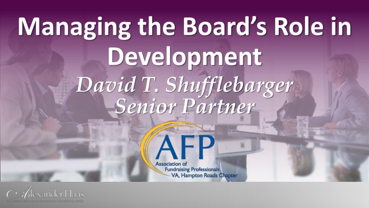 Developing Board Leadership for Effective Governance