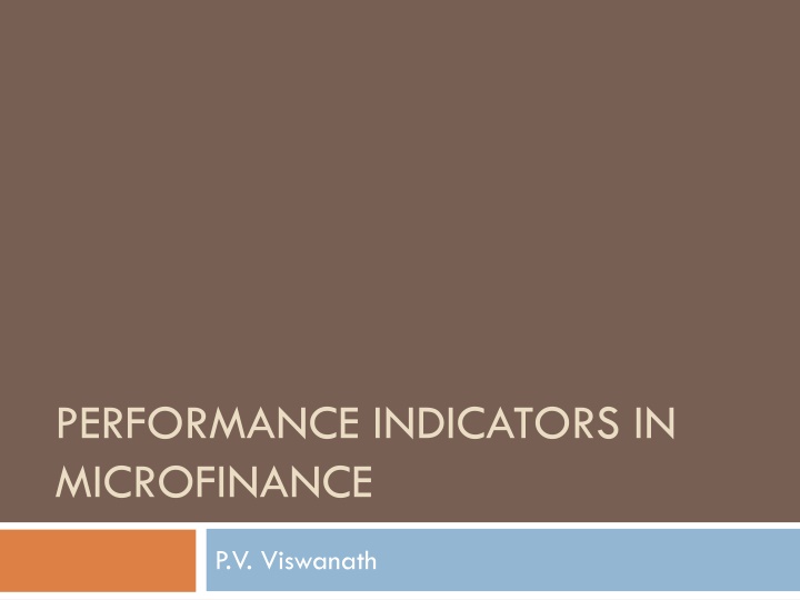 performance indicators in microfinance n.w