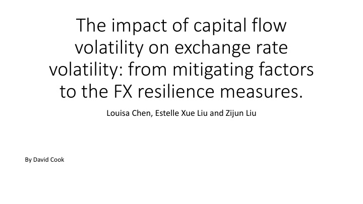 the impact of capital flow volatility on exchange n.w