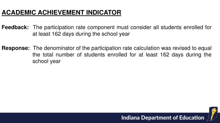 academic achievement indicator n.w