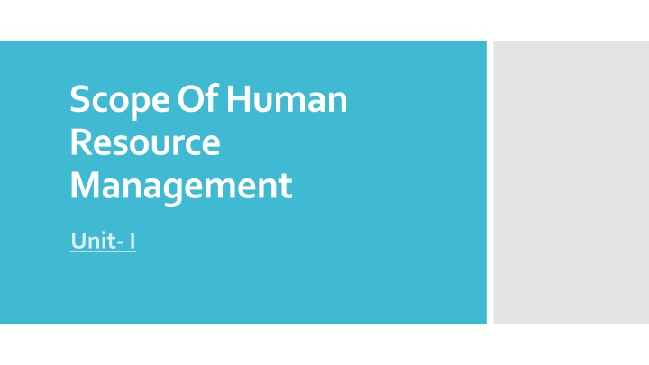 scope of human resource management n.w