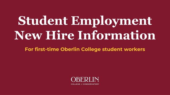 student employment new hire information n.w