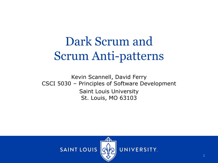 dark scrum and scrum anti patterns n.w