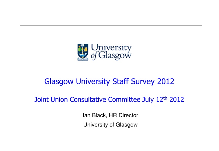 glasgow university staff survey 2012 n.w