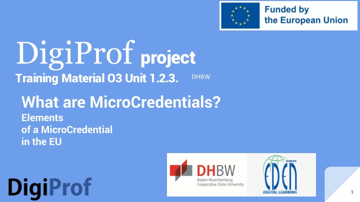 digiprof project training material o3 unit n.w