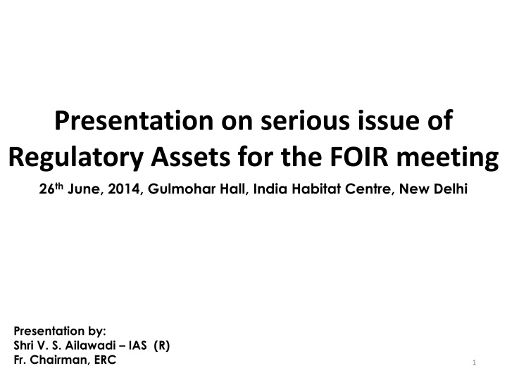 presentation on serious issue of regulatory n.w