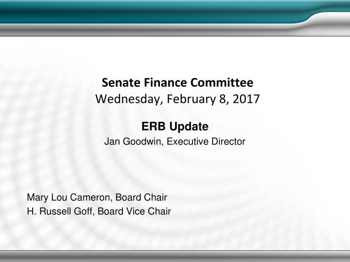 ERB Update and Highlights: Senate Finance Committee Meeting