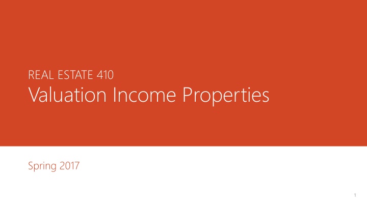 real estate 410 valuation income properties n.w