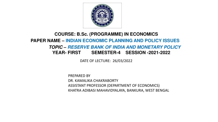 course b sc programme in economics n.w