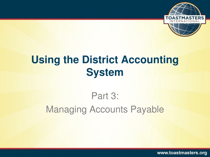 using the district accounting system n.w