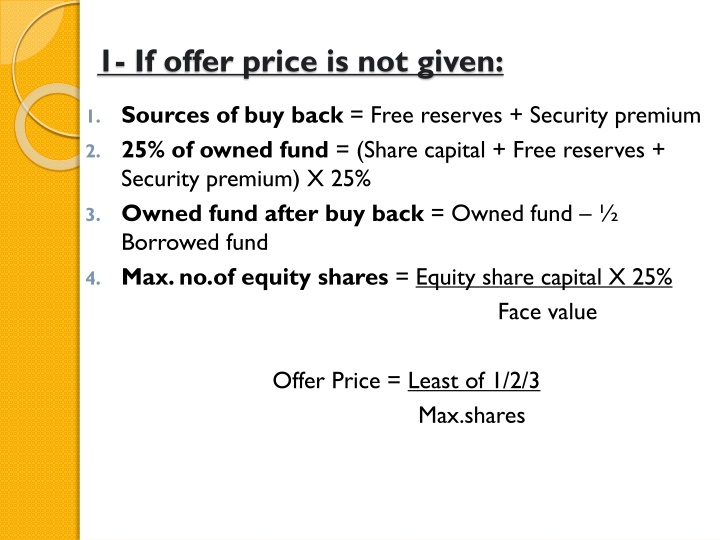 1 if offer price is not given n.w