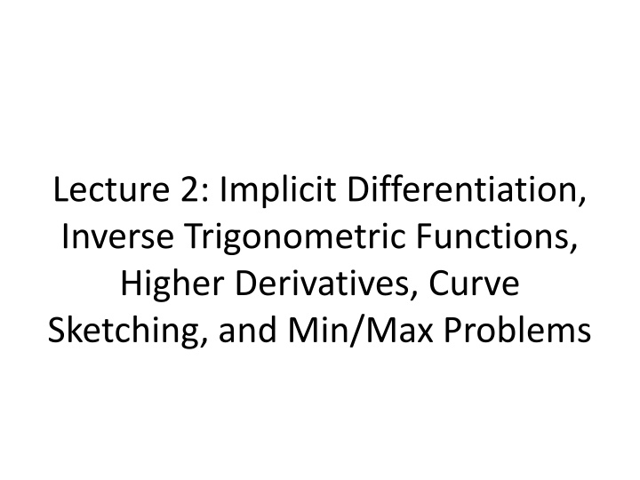 lecture 2 implicit differentiation inverse n.w