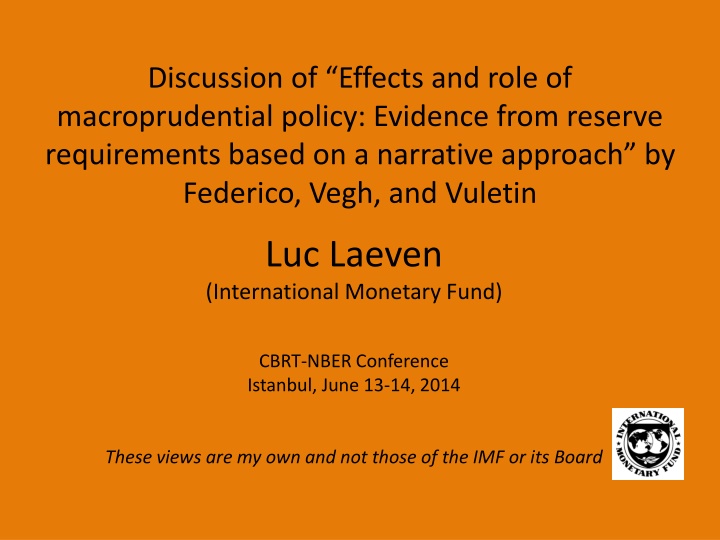 discussion of effects and role of macroprudential n.w