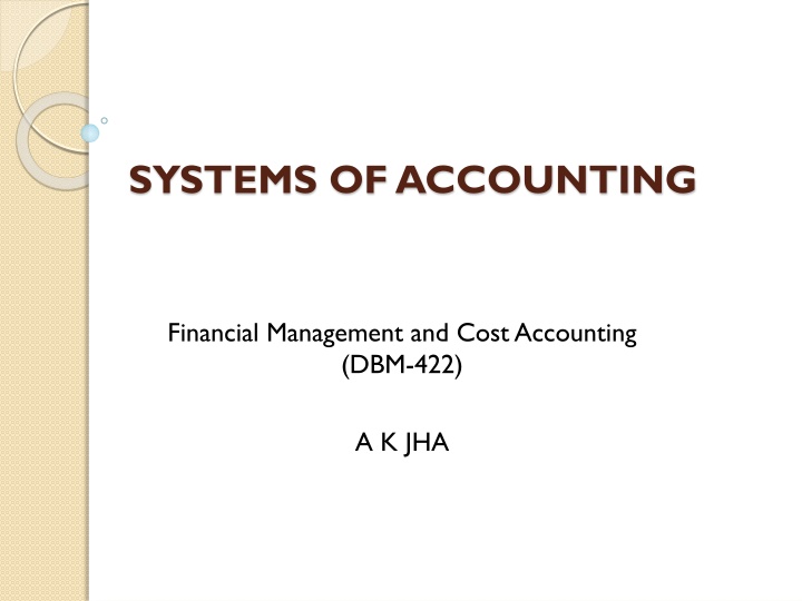 systems of accounting n.w