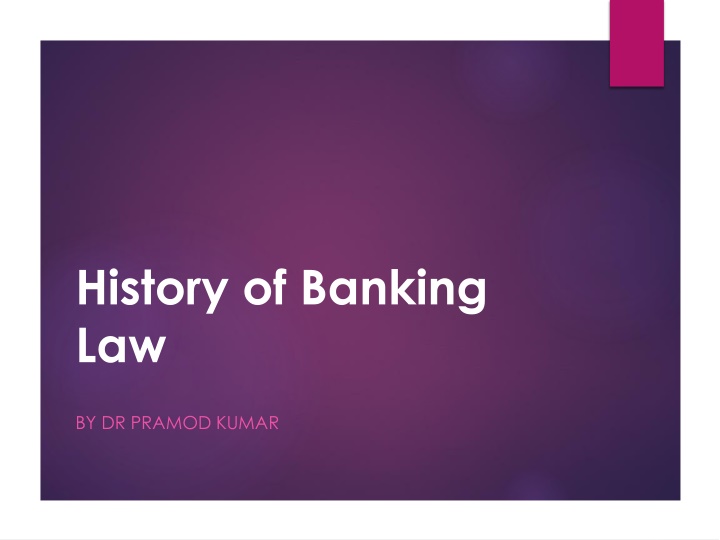 history of banking law n.w
