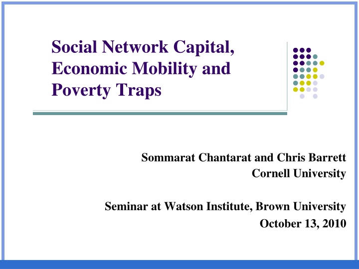 social network capital economic mobility n.w