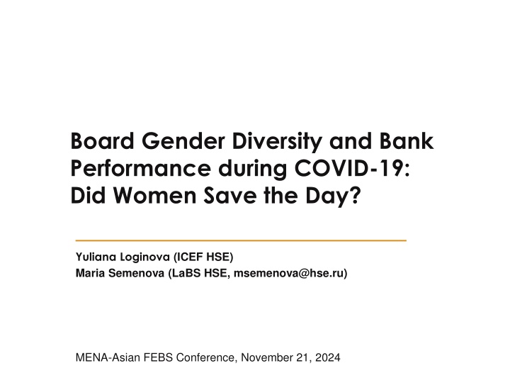 board gender diversity and bank performance n.w