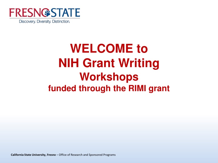 welcome to nih grant writing workshops funded n.w