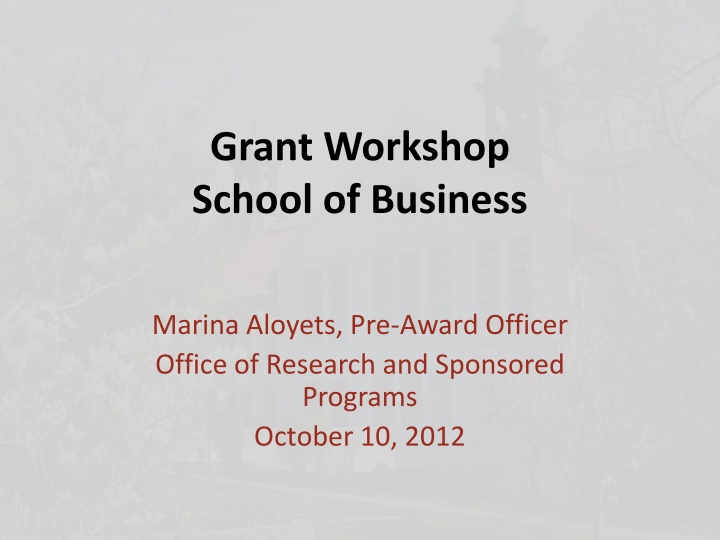 grant workshop school of business n.w