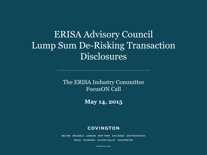 erisa advisory council lump sum de risking n.w