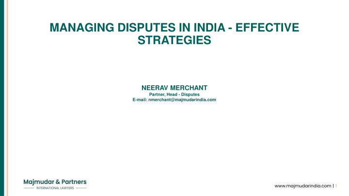 managing disputes in india effective strategies n.w