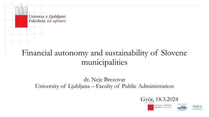 financial autonomy and sustainability of slovene n.w