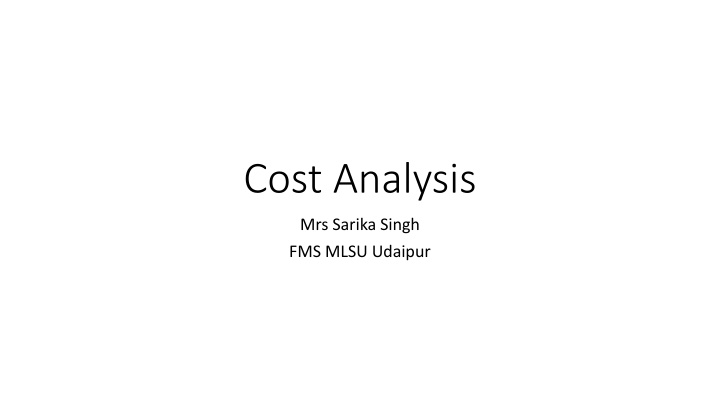 cost analysis n.w