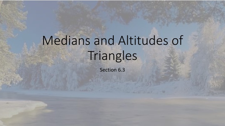 medians and altitudes of triangles n.w