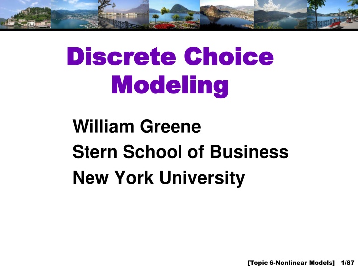 discrete choice discrete choice modeling modeling n.w