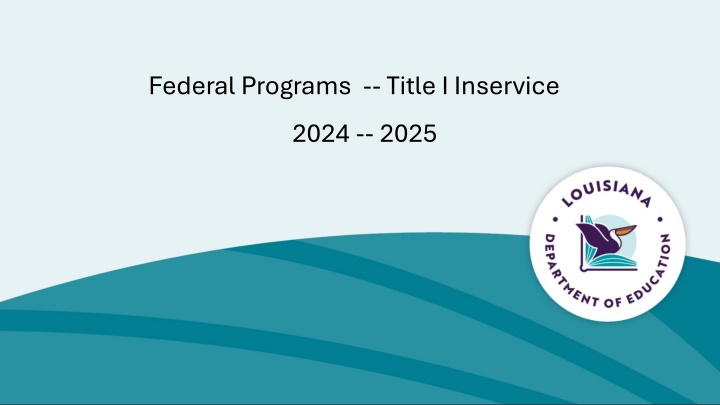 federal programs title i inservice n.w