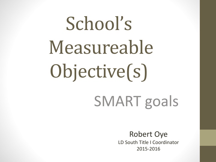 school s measureable objective s n.w
