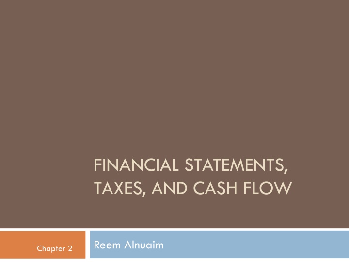 financial statements taxes and cash flow n.w