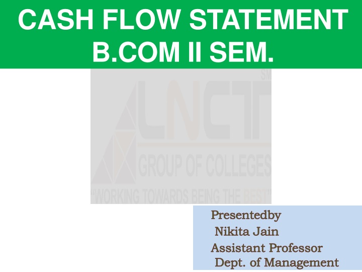 cash flow statement b com ii sem n.w