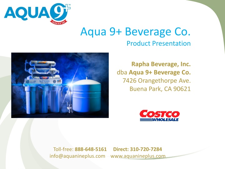 aqua 9 beverage co product presentation n.w