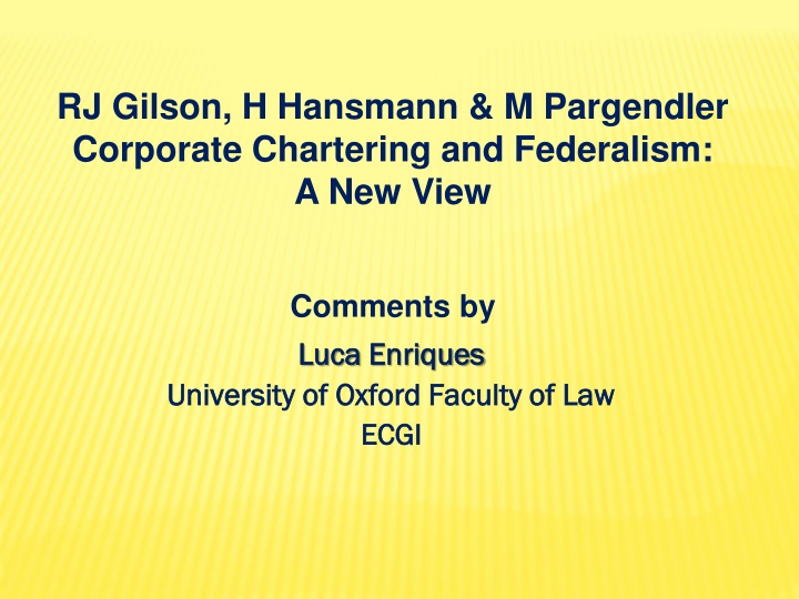 rj gilson h hansmann m pargendler corporate n.w