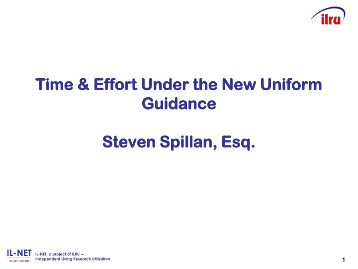 Time & Effort Under the New Uniform Guidance