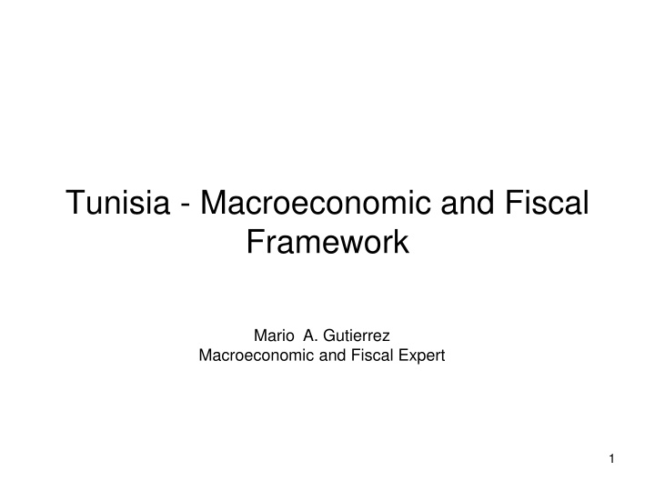 tunisia macroeconomic and fiscal framework n.w