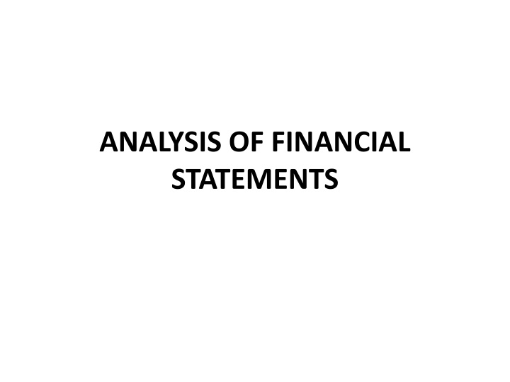 analysis of financial statements n.w