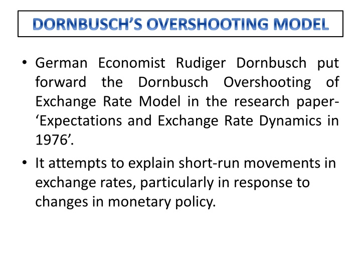 dornbusch s overshooting model n.w