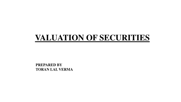 valuation of securities n.w