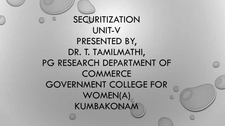 securitization unit v presented n.w