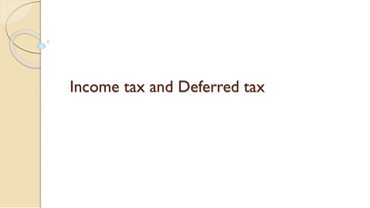 Accounting for Income Taxes