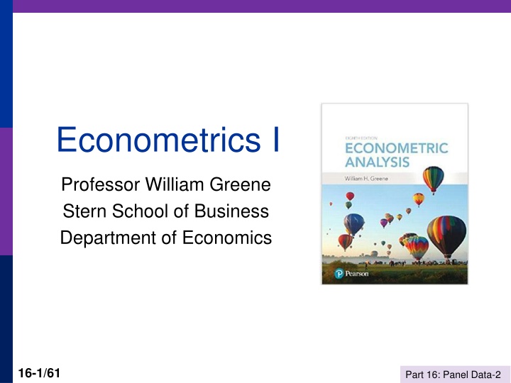 econometrics i n.w