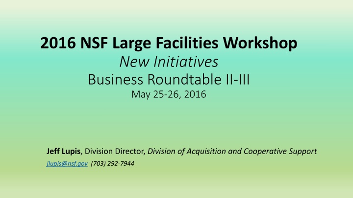 2016 nsf large facilities workshop n.w