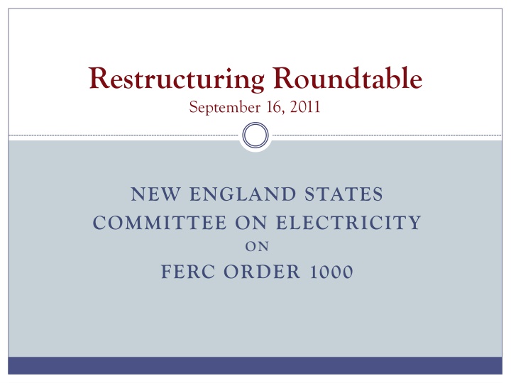 restructuring roundtable september 16 2011 n.w