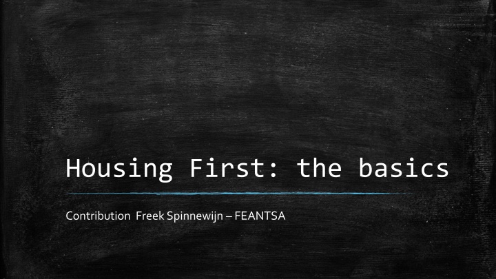 housing first the basics n.w
