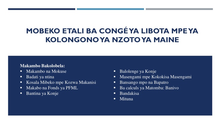 mobeko etali ba cong ya libota mpe ya kolongono n.w