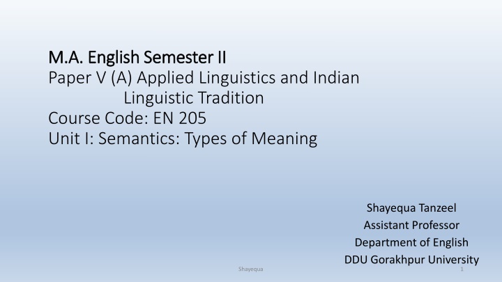 m a english semester ii m a english semester n.w