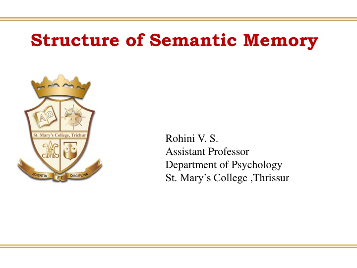 structure of semantic memory n.w